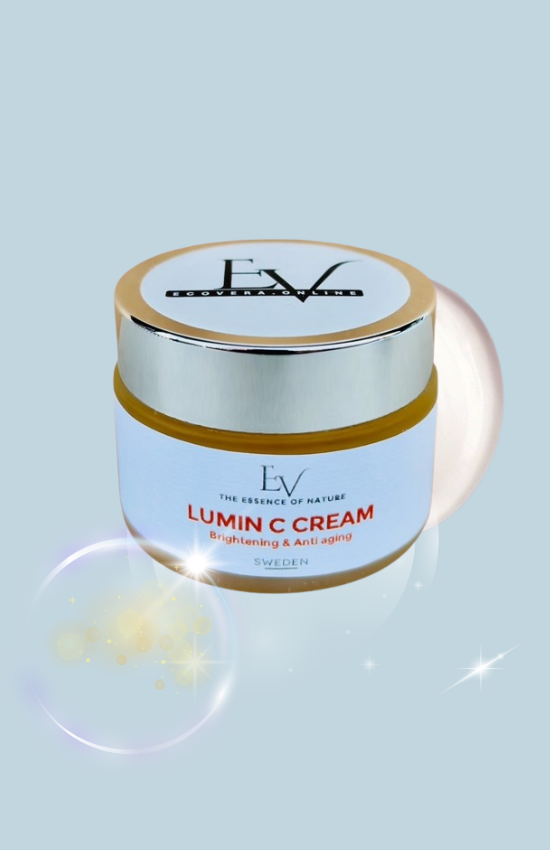 Image of Lumin C Cream on a simple background, focusing on its non-comedogenic and hydrating formula that boosts collagen without leaving a greasy feel.